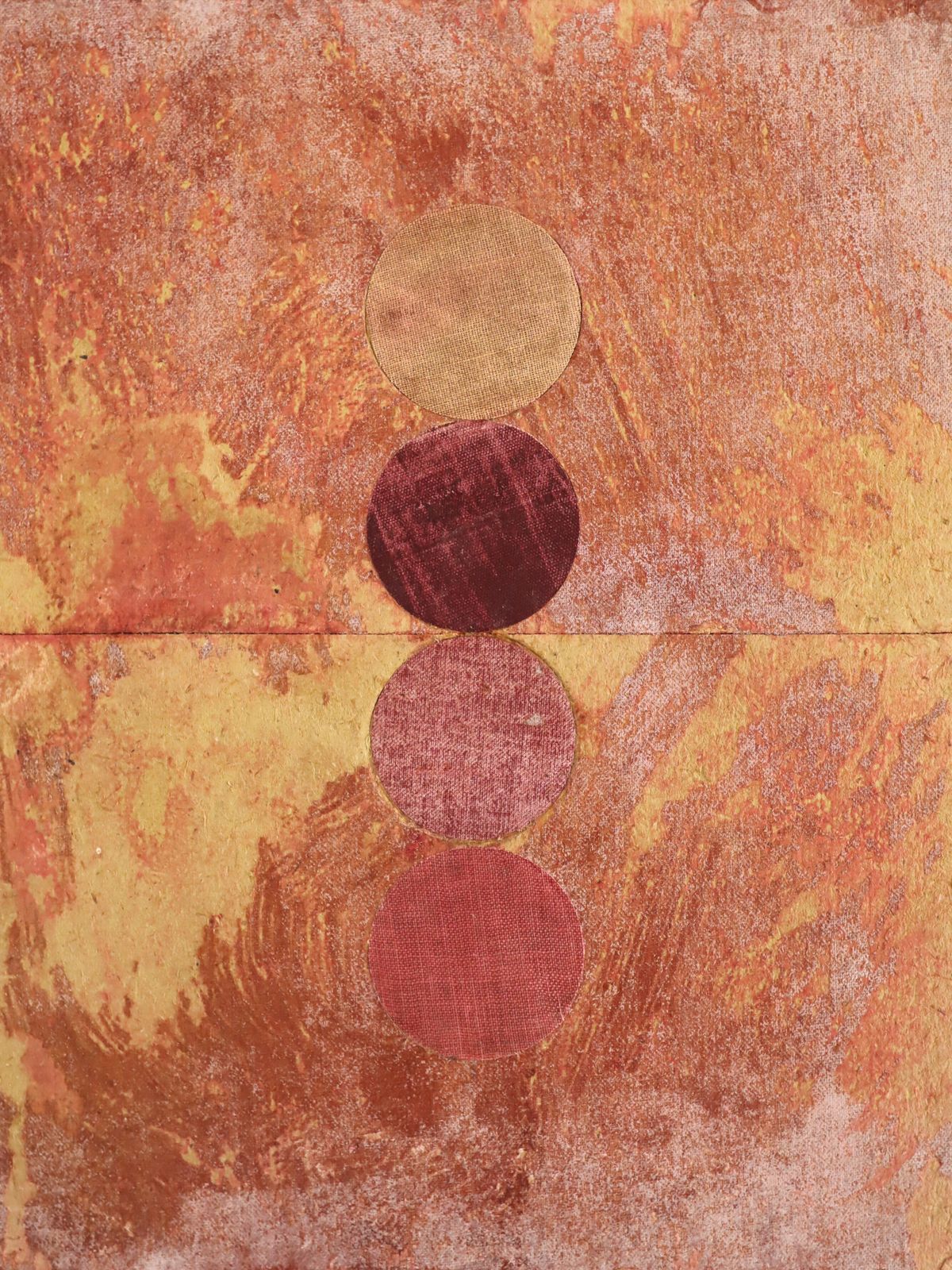 Geometric Collage With 4 Circles,  Oil Painting photo vintage