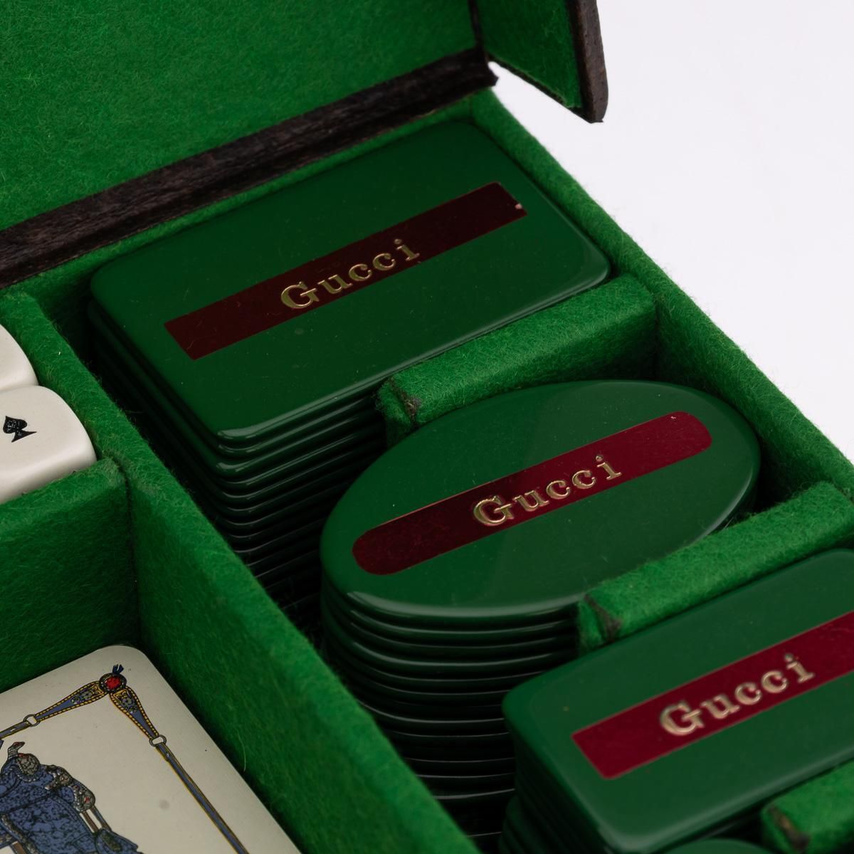 Home Decor Vintage 20th Century Rare Italian Travel Poker Set By Gucci C.1970 photo