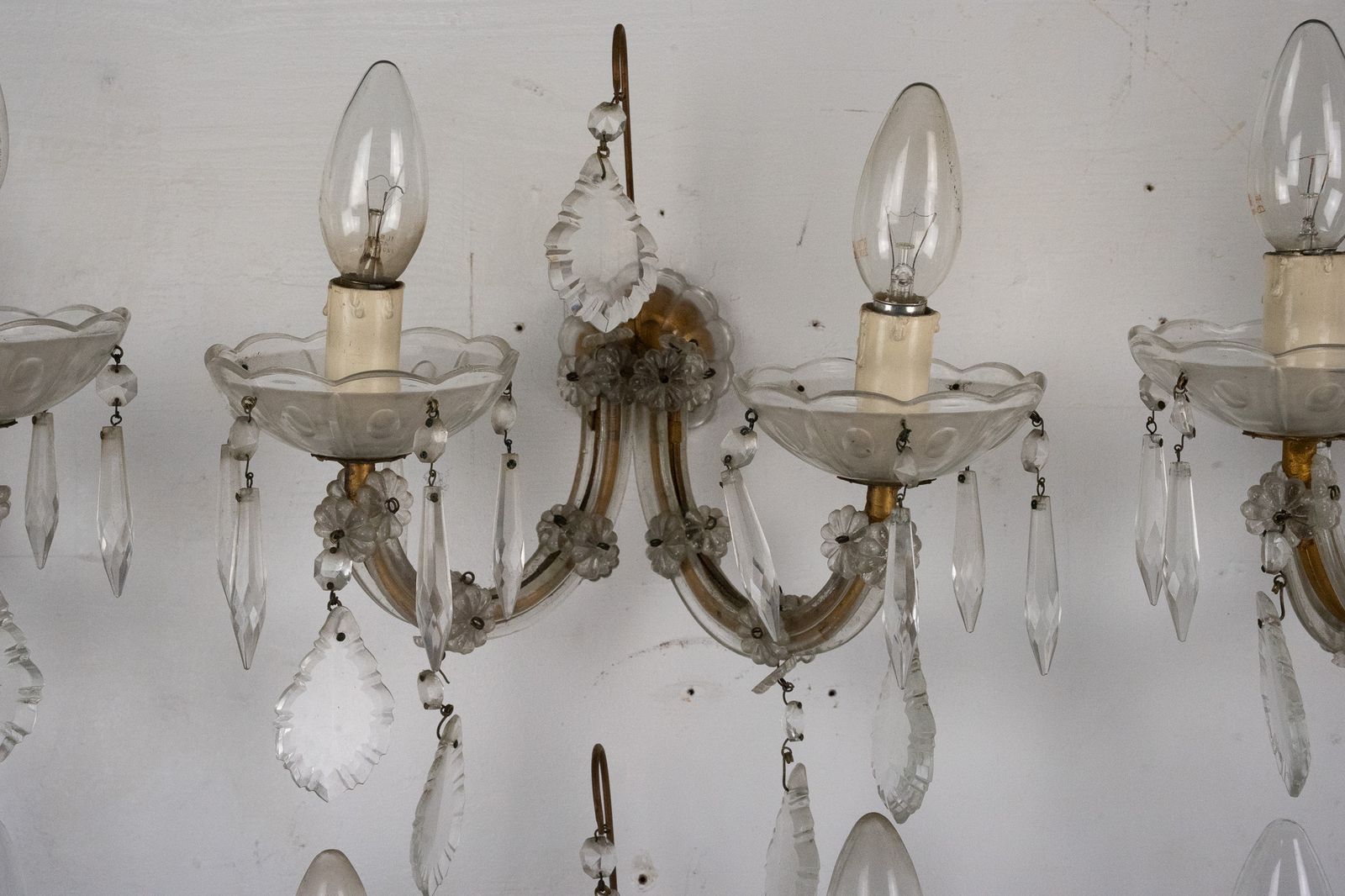 Set Of Six Maria Teresa Sconces. Italy 1940s photo Lighting