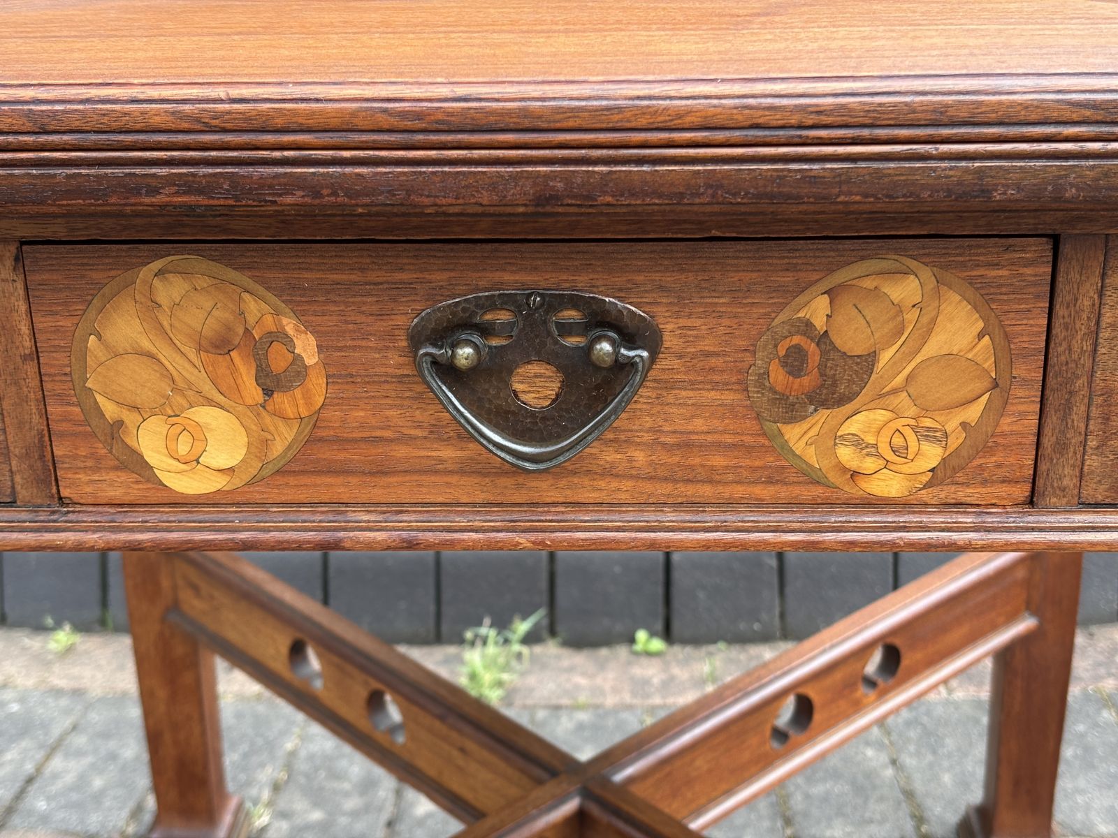 Arts & Crafts Walnut Card Table photo vintage