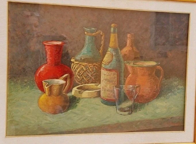 Oil Painting On Canvas Still Life Spartacus Piancastelli 50x70s 60s/70s photo buy