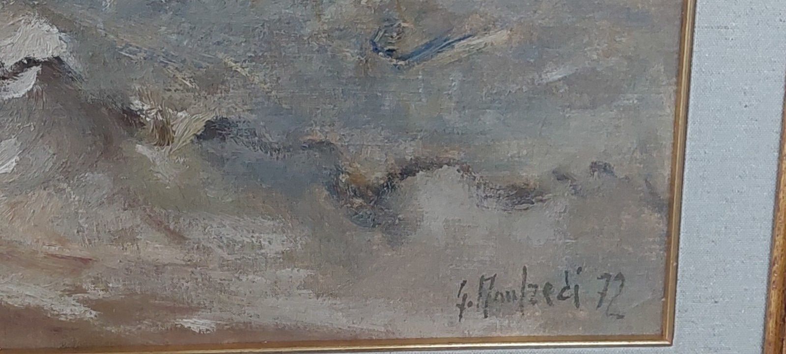 Giuseppe Manfredi (1934 1987) Marina Oil Painting Cardboard Canvas 70 X 50 photo Art