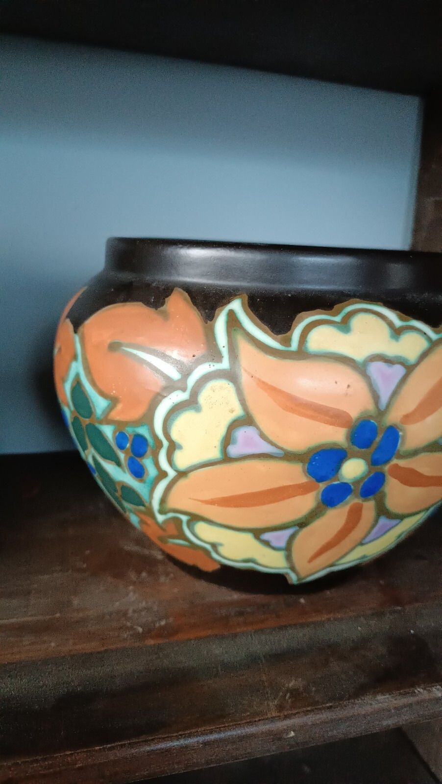 Ceramic Cashpot Vase Montoise Bergen,, Belgium, Art Deco 1920 1930 photo furniture