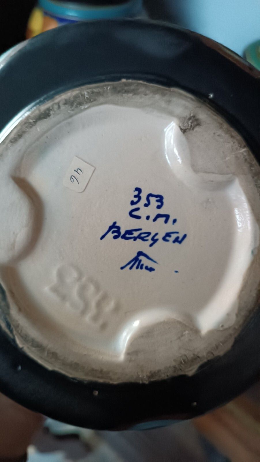 Ceramic Vase With Cap +Montoise Bergen,, Belgium, Art Deco 1920 1930 photo for sale