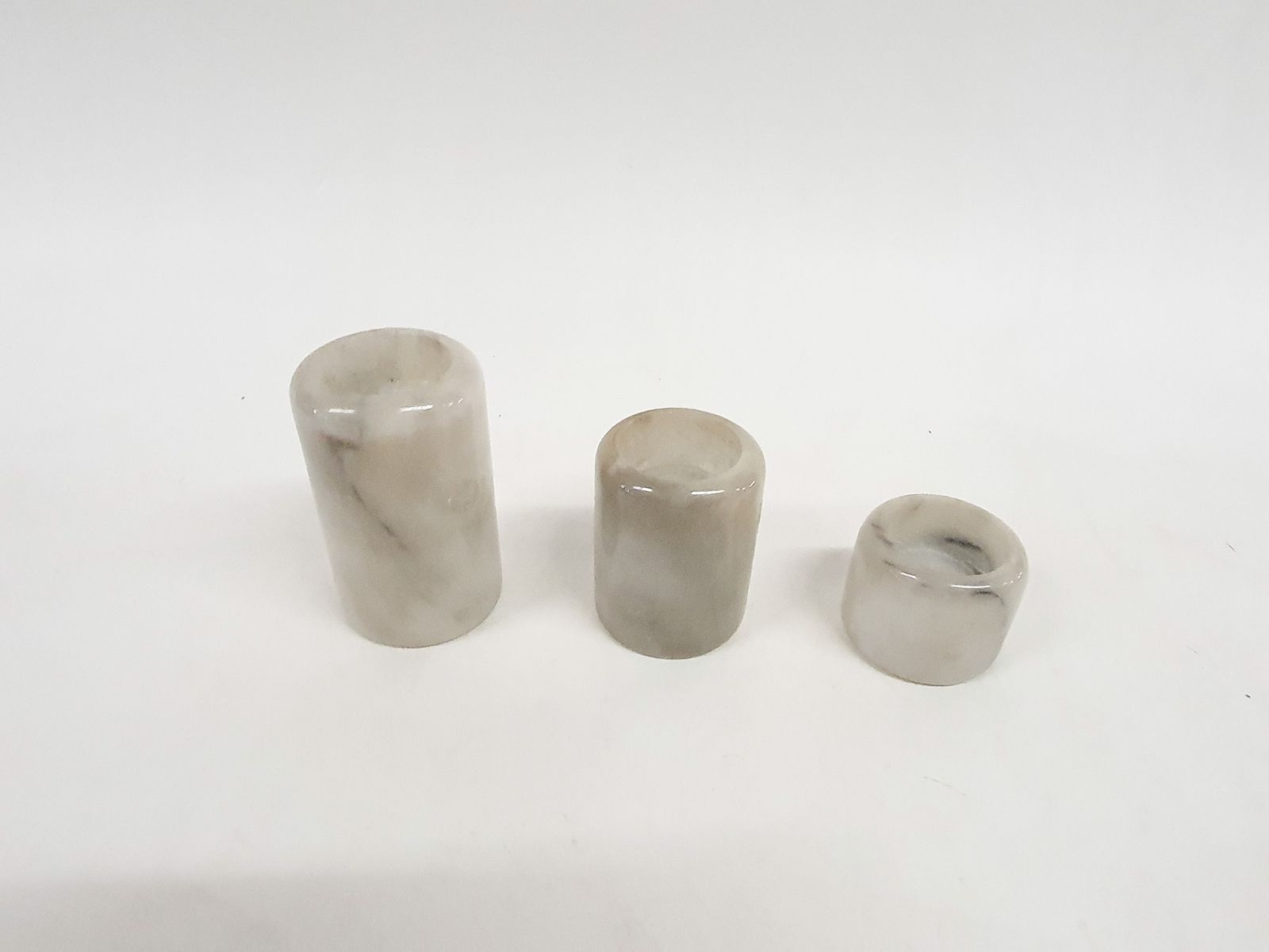 Set Of Three Marble Candle Sticks, Italy 1970's photo 65.0