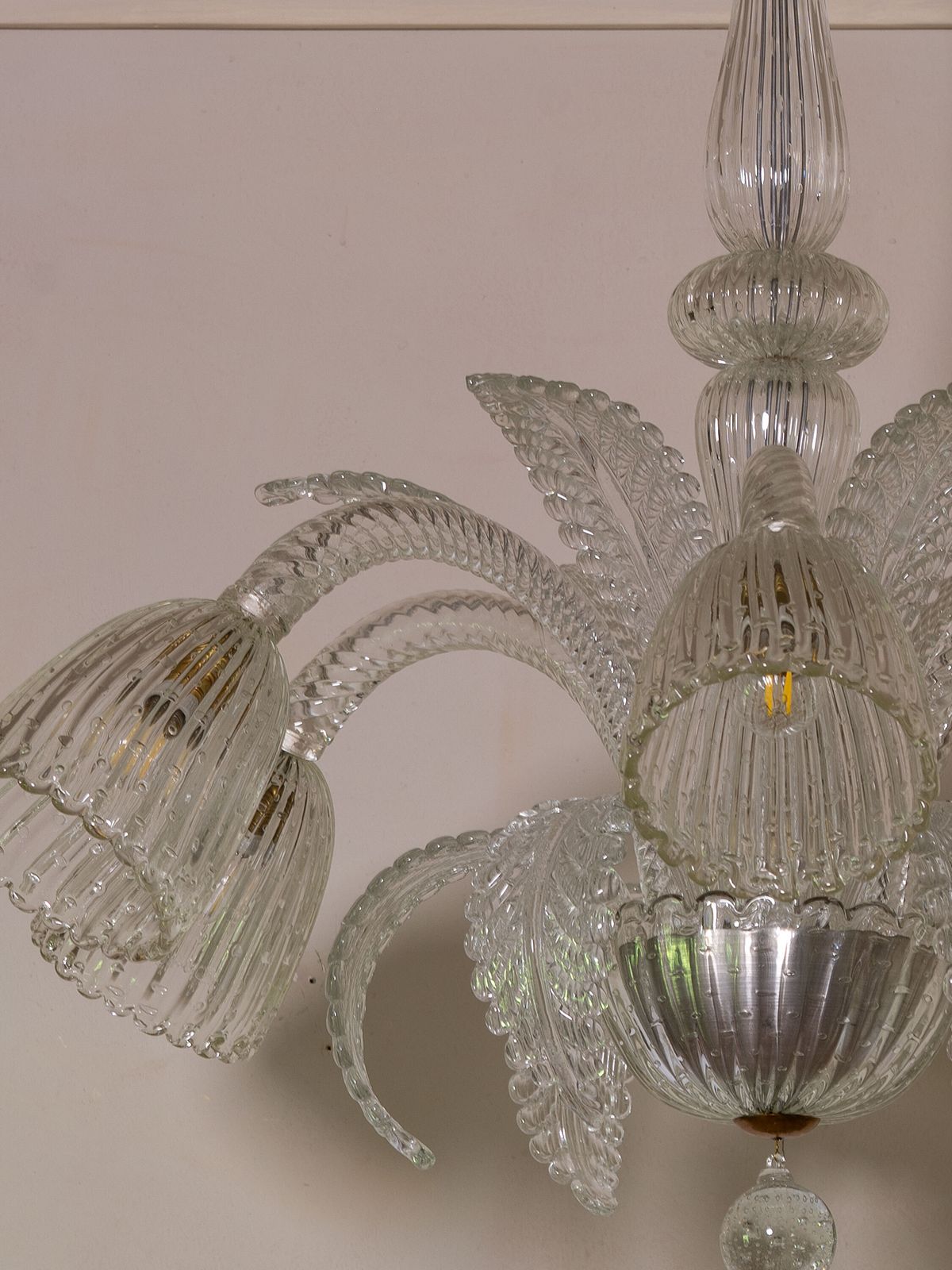 Lighting Large Art Deco Barovier & Toso Chandelier In Blown Murano Glass With 6 Lights photo