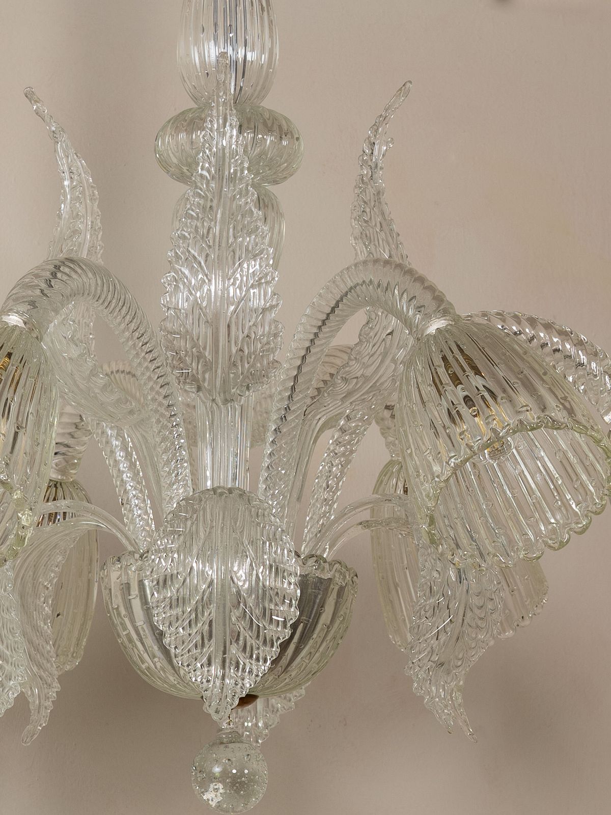 Vintage Barovier & Toso Murano Glass Chandelier With Six Lights photo 4770.0