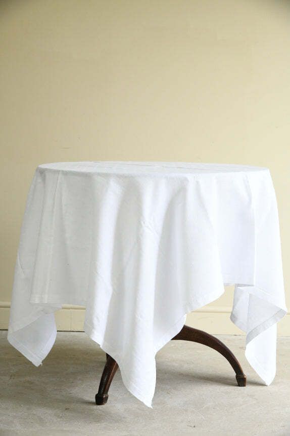 Large White Damask Tablecloth