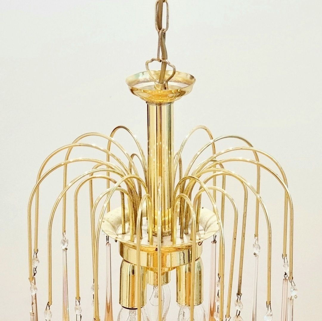 photo furniture Murano Glass Teardrop Waterfall Chandelier, Italy, 1970s