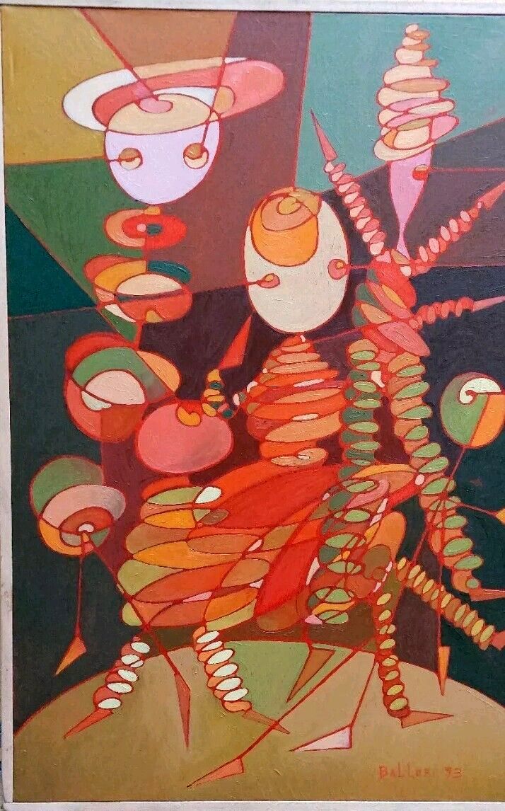 Franco Danceri 1993 Abstract Painting Oil On Canvas photo furniture