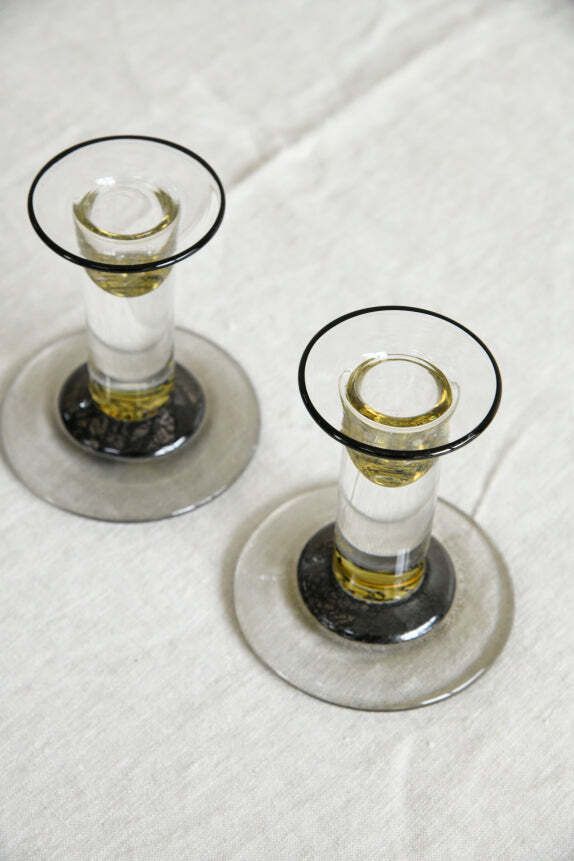 Pair Studio Glass Candlesticks photo vinterior
