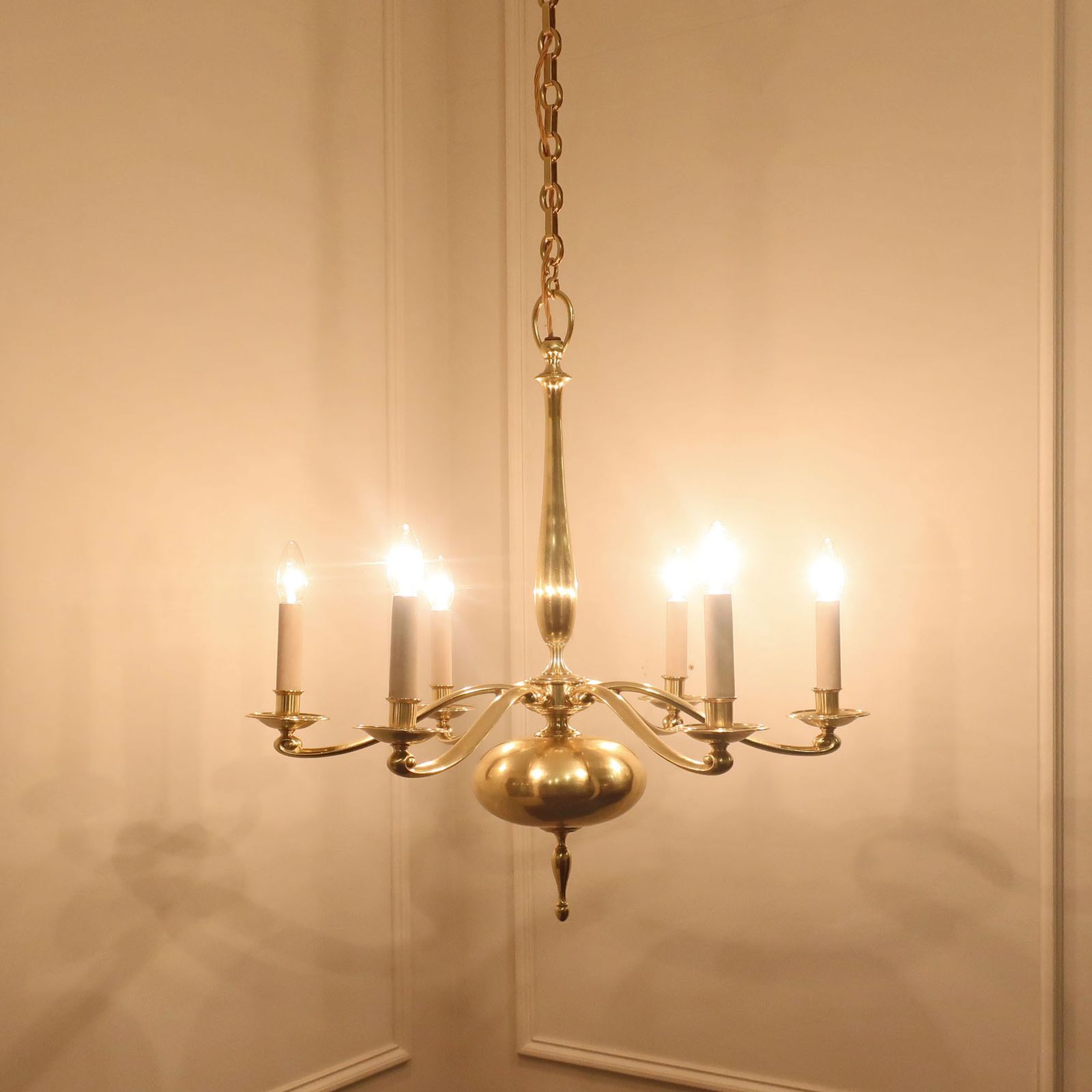 Large English Art Nouveau Gilt Bronze Chandelier photo furniture