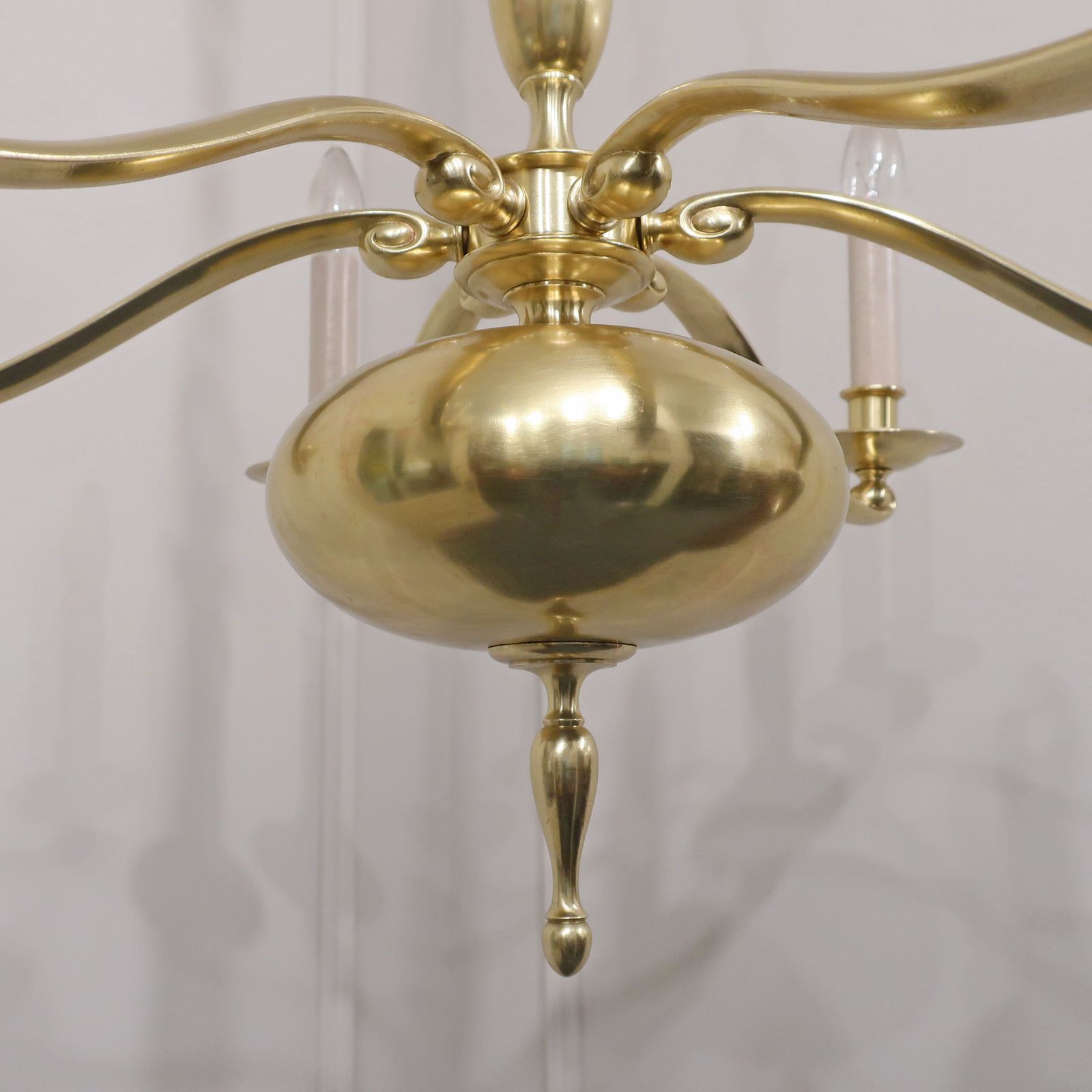 Large English Art Nouveau Gilt Bronze Chandelier photo 2600.0