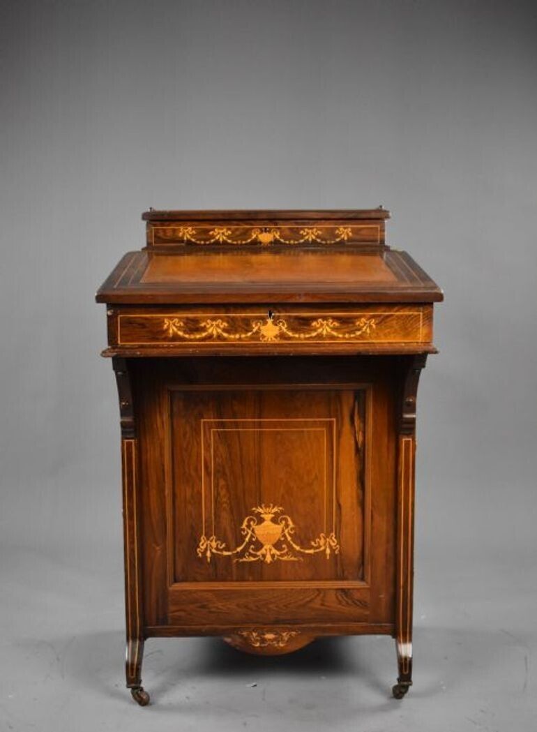 Victorian Inlaid Rosewood Davenport Desk photo furniture