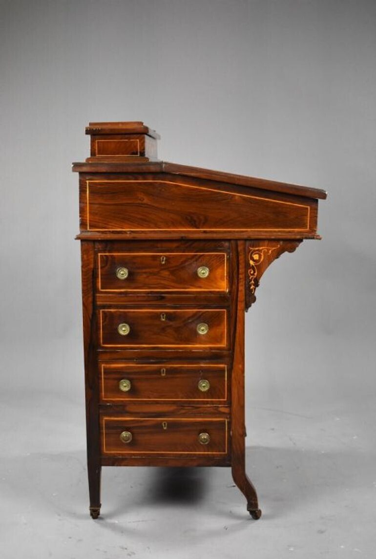 photo furniture Victorian Inlaid Rosewood Davenport Desk