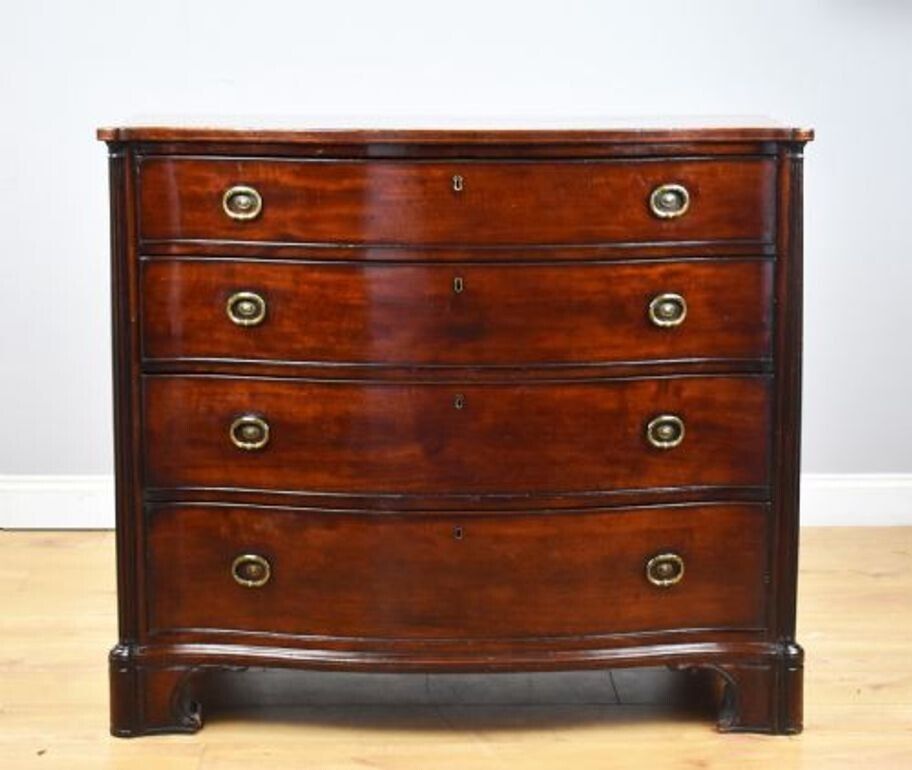 18th Century Mahogany Serpentine Chest Of Drawers photo furniture