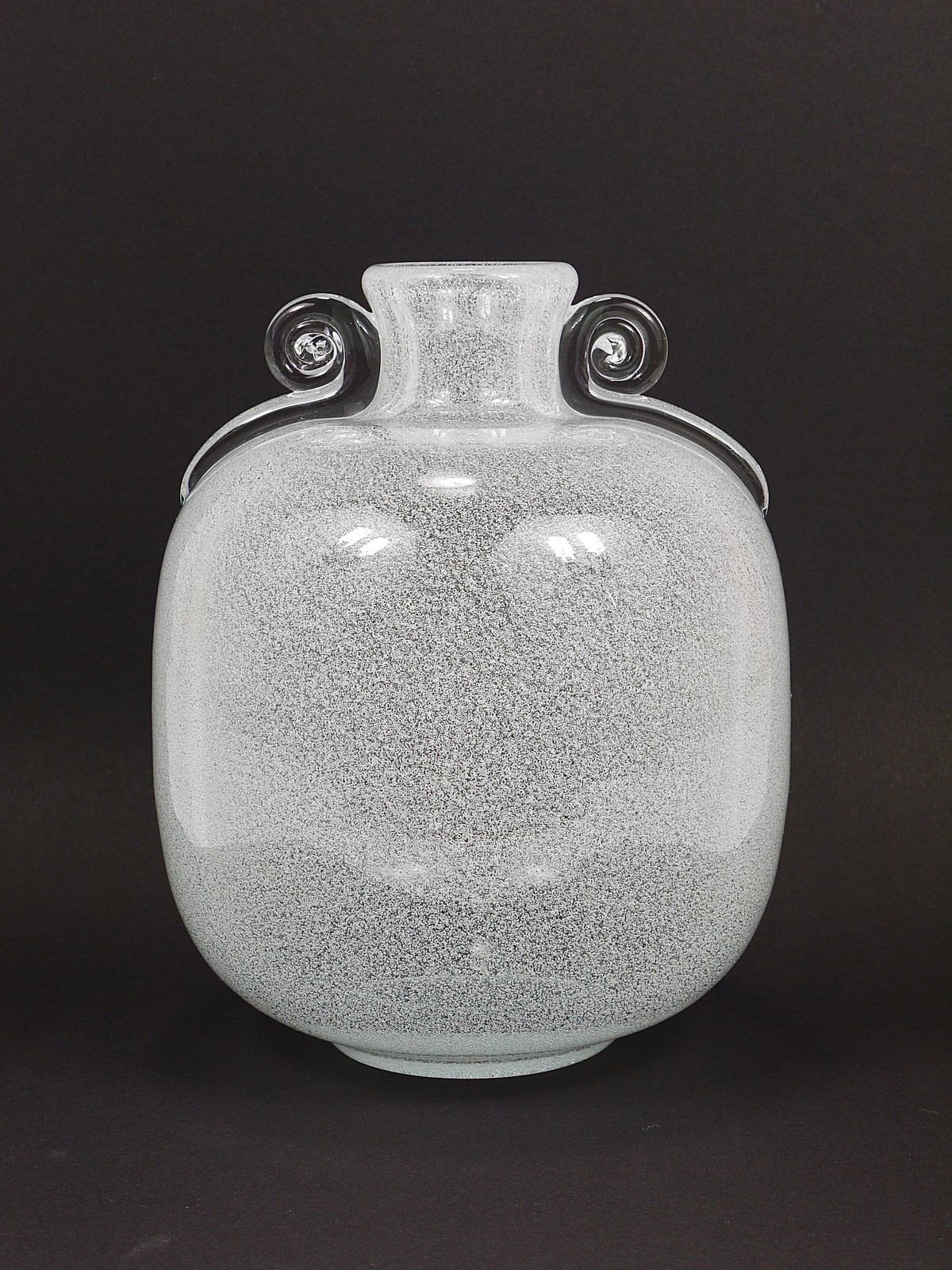 Seguso Vetri D’arte Pulegoso Bubble Vase With Handles, Murano, Italy 1950s photo furniture