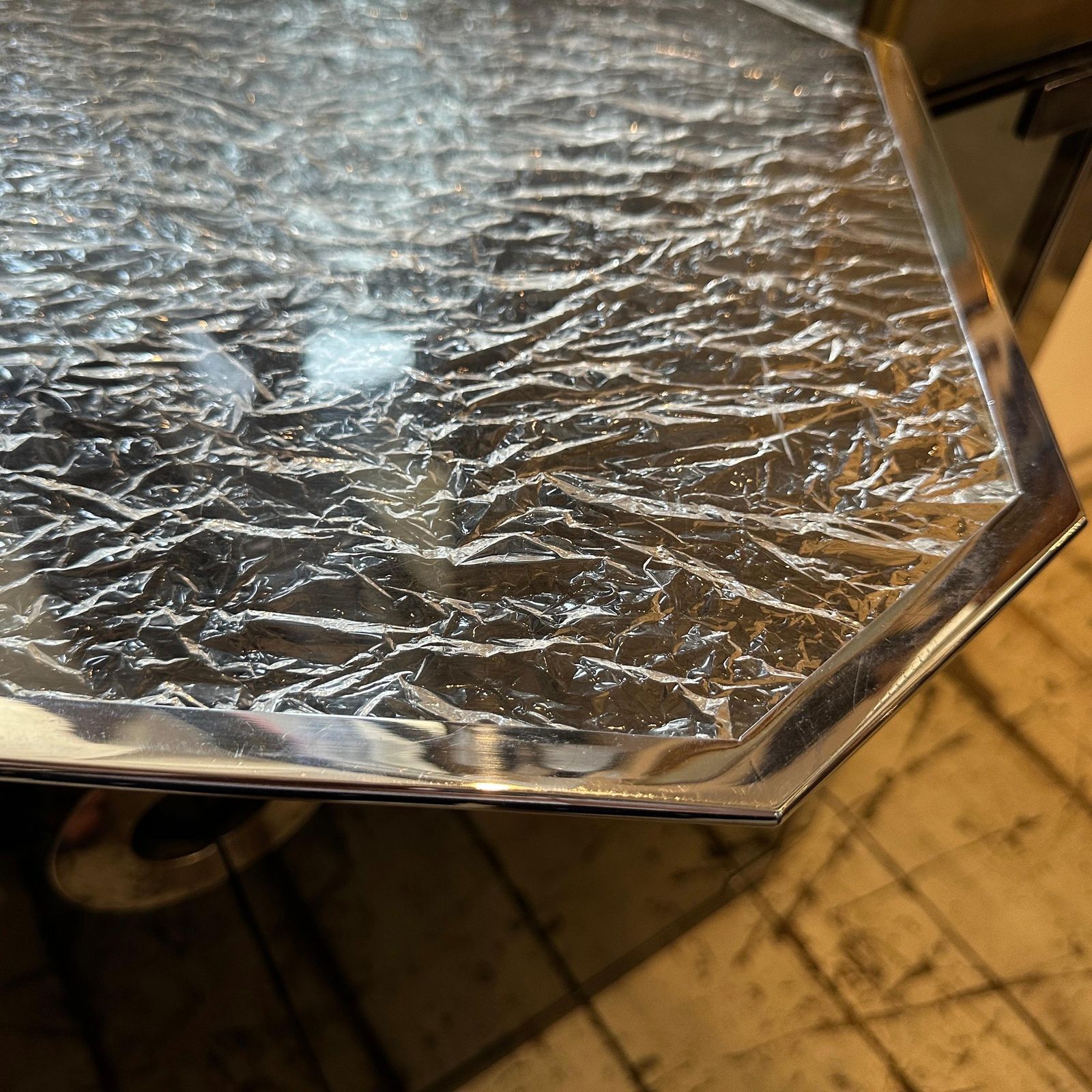 1980s Modernist Ice Lucite And Silver Plated Italian Tray By Ulderico Cavinato photo buy