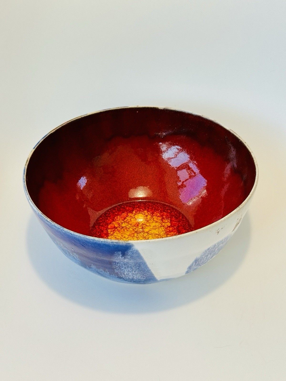Gesche Buecker Studio Pottery Hand Thrown Volcanic Glaze Bowl photo for sale