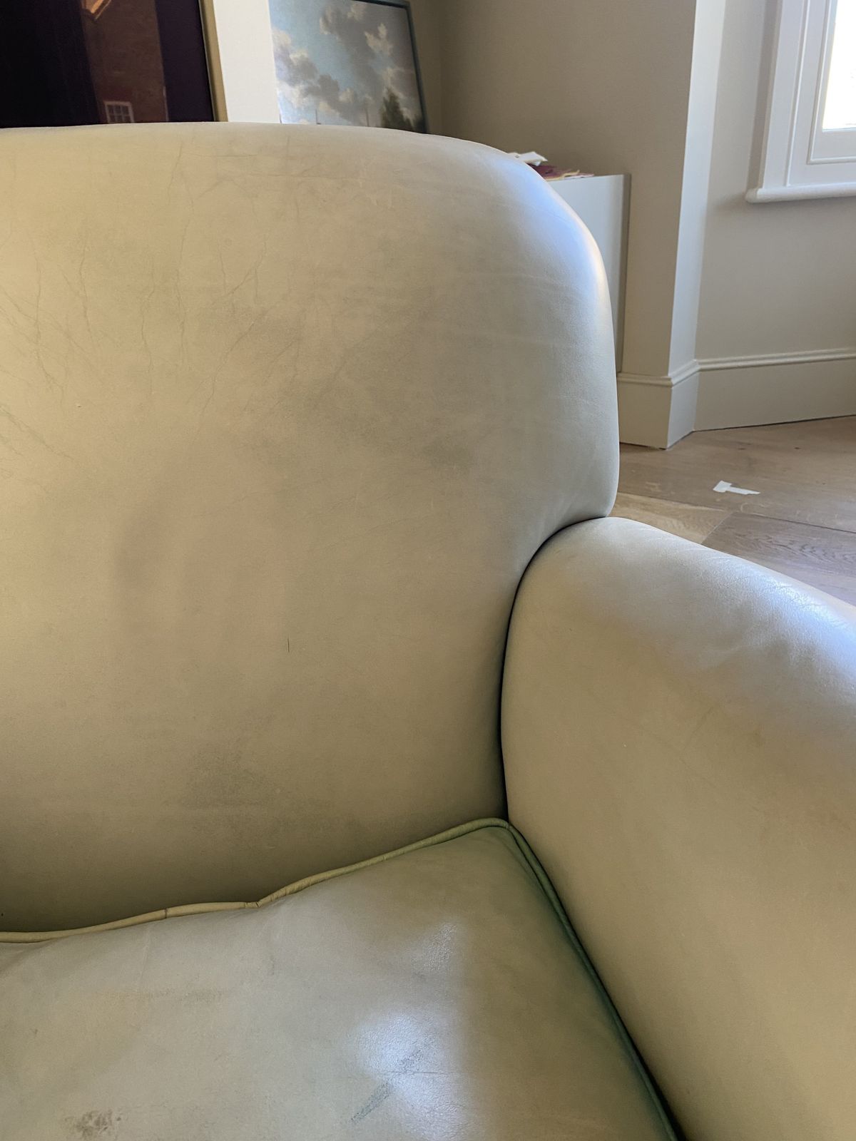 Mid Century Living Room Chair Upholstered In Duck Egg Blue Leather photo furniture