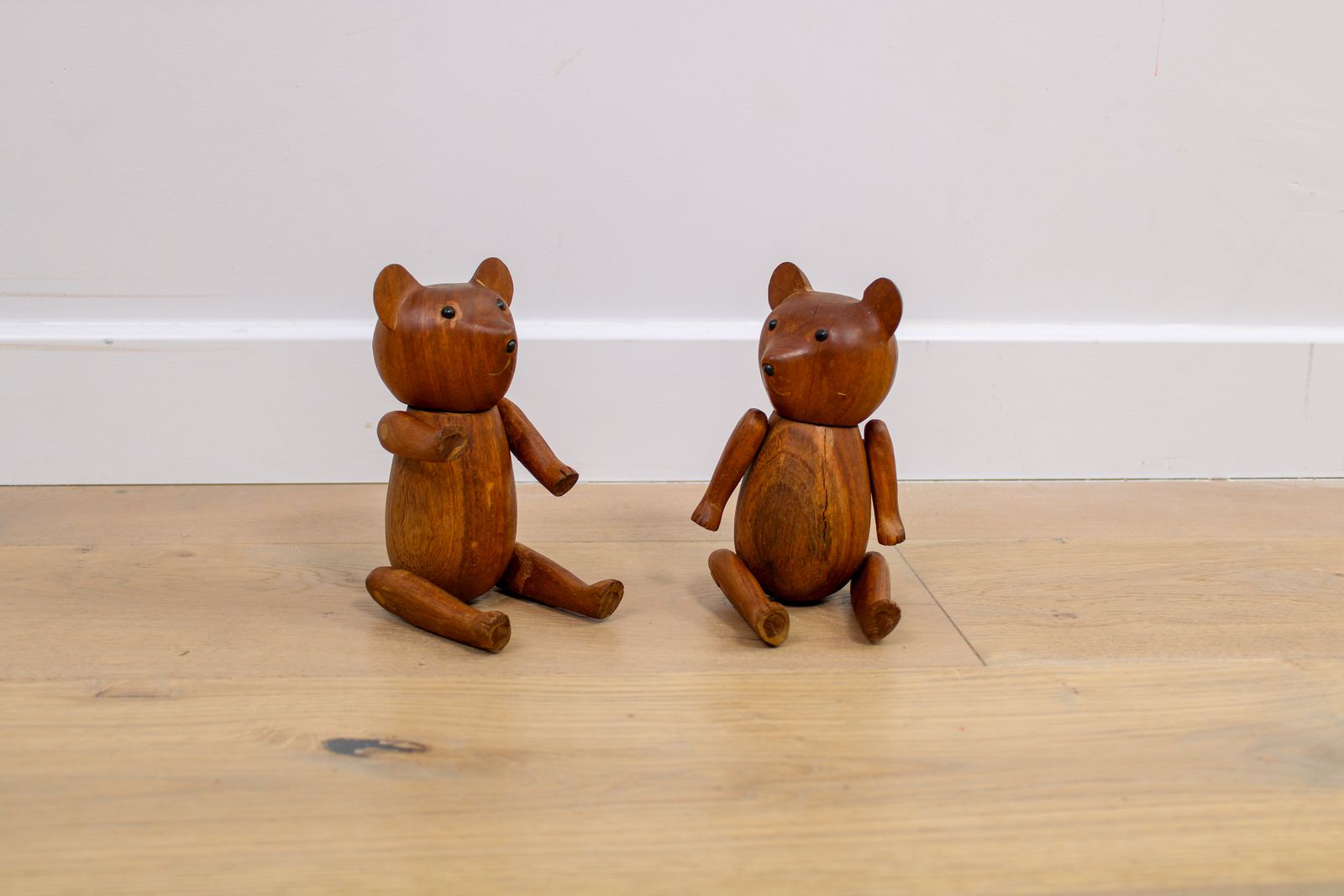 photo for sale A Pair Mid Century Danish Teddy Bears In Teak   Kay Bojesen Style