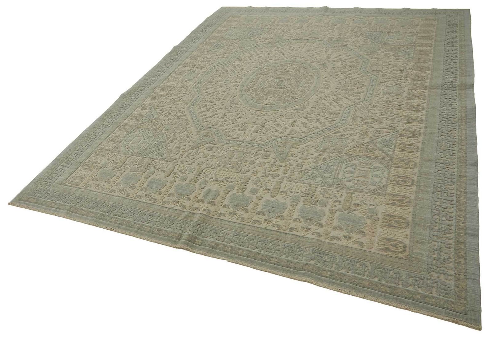 8x11 Hand Knotted Wool Oushak Rug   47716 photo for sale