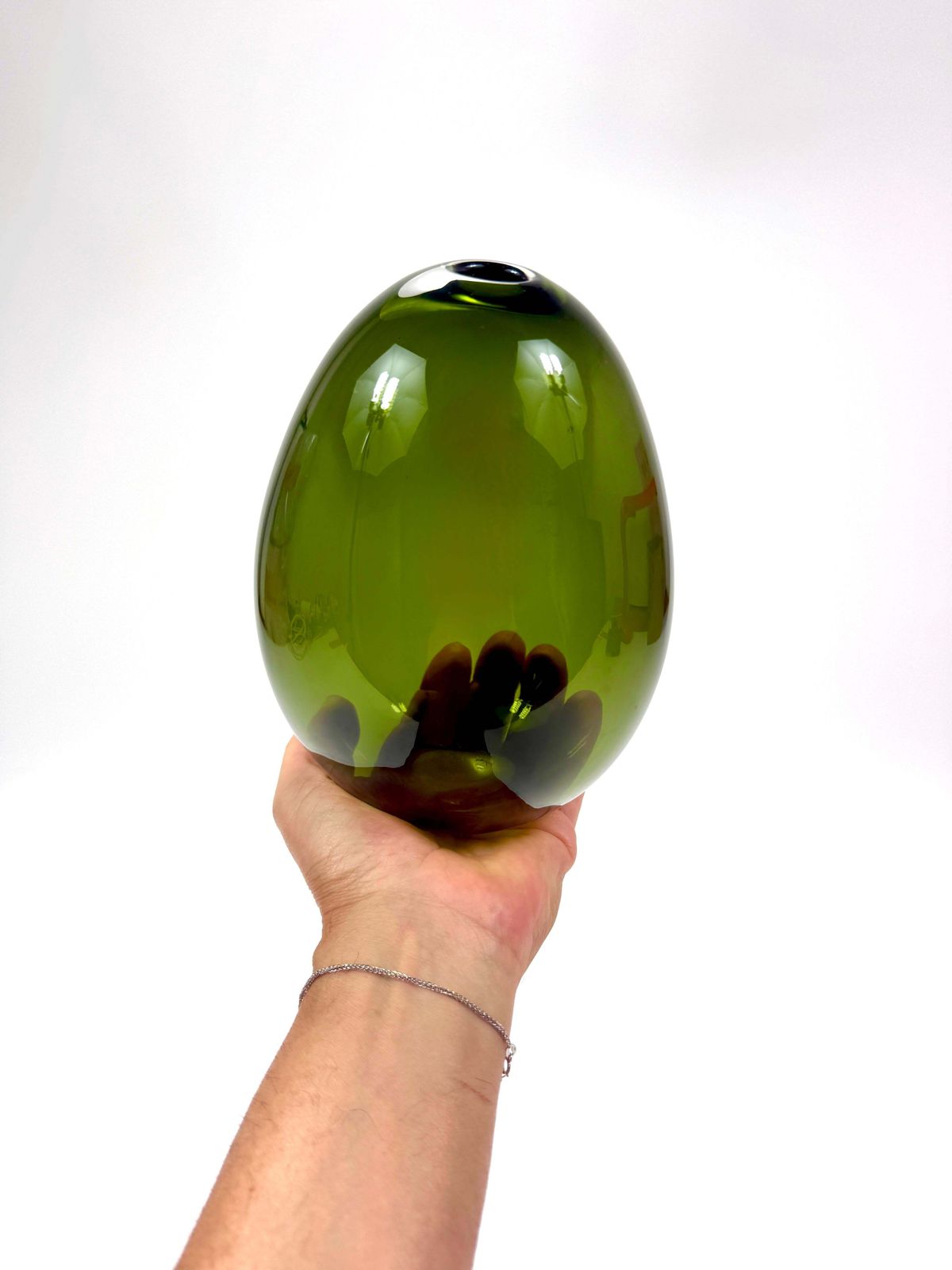 Kaj Franck Saippuakupla Green Soap Bubble Art Glass Vase, Nuutajärvi Finland photo furniture
