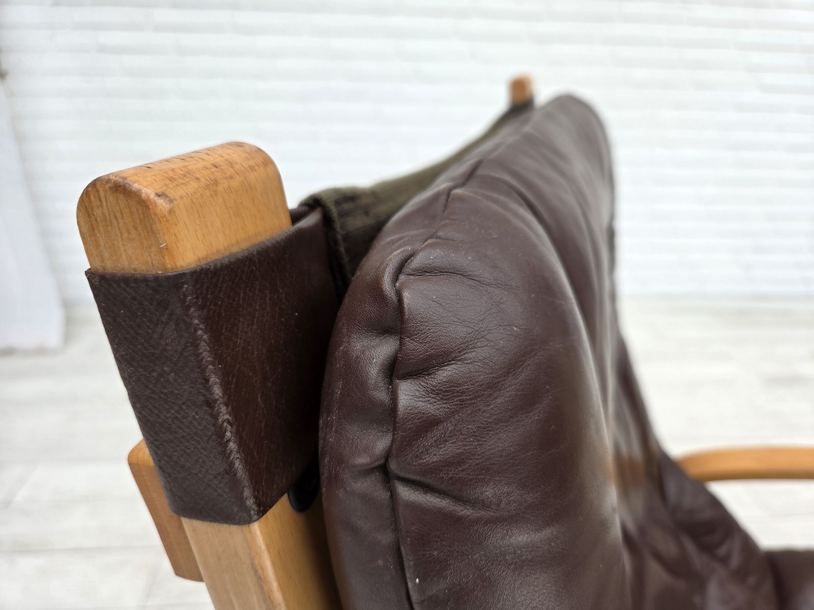 photo for sale 1970s, Danish Design By Farstrup, Set Of 2 Armchairs, Furniture Leather, Bent Wood.