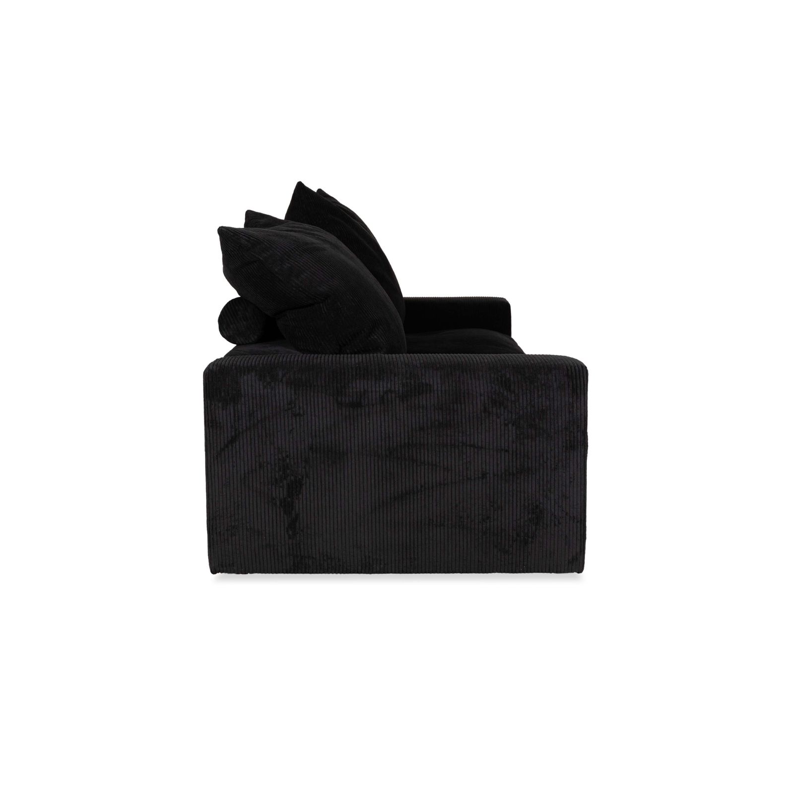photo furniture Mycs Flayr Fabric Four Seater Black Sofa