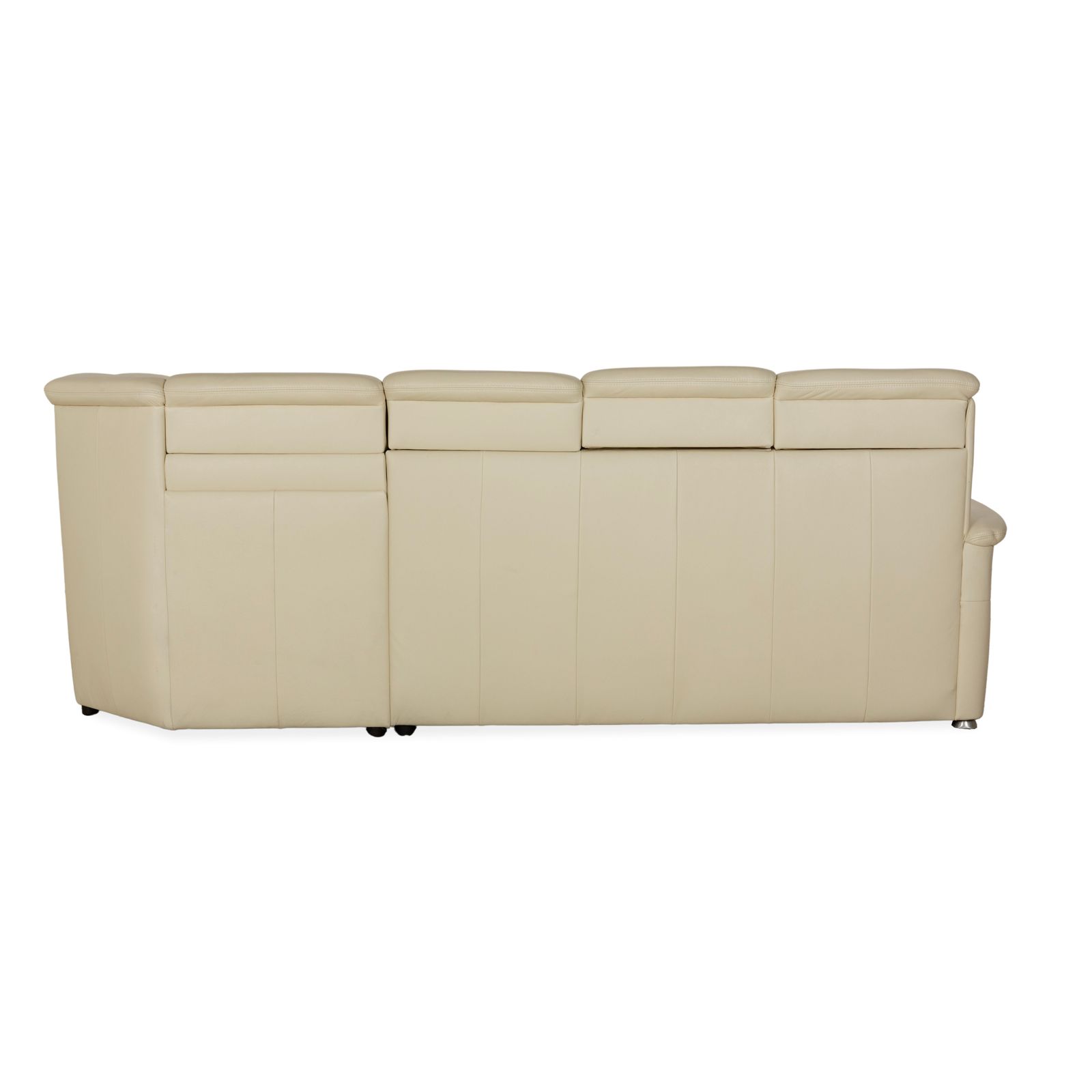 Mobilier Canapé d'angle Polinova en cuir crème, fonction manuelle photo