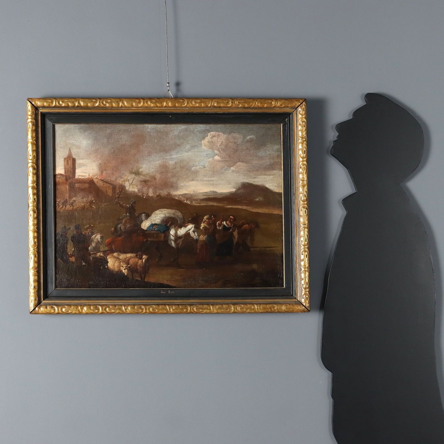 The Escape From The Besieged City Oil On Canvas XVII Century photo furniture