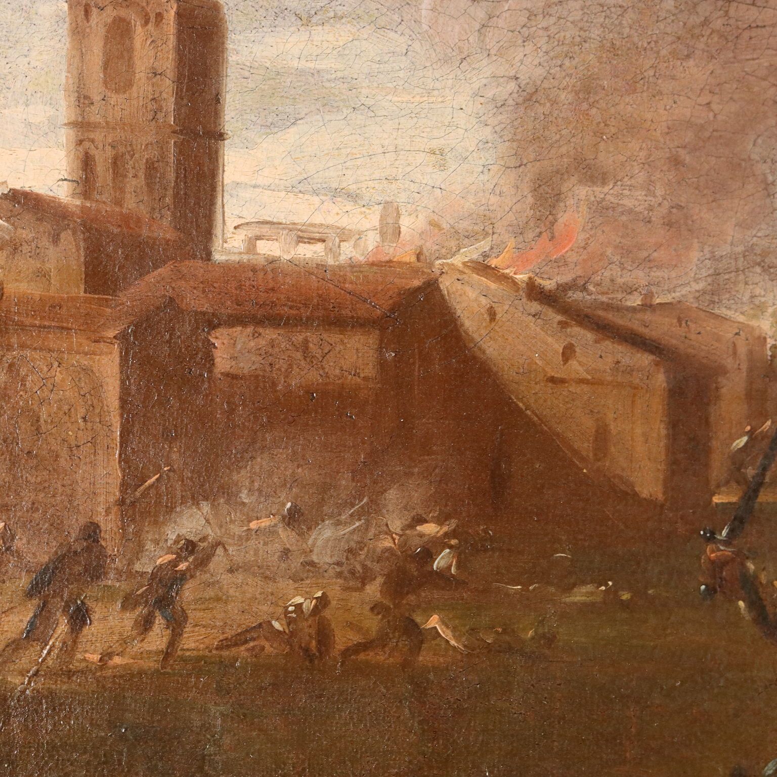 The Escape From The Besieged City Oil On Canvas XVII Century photo buy