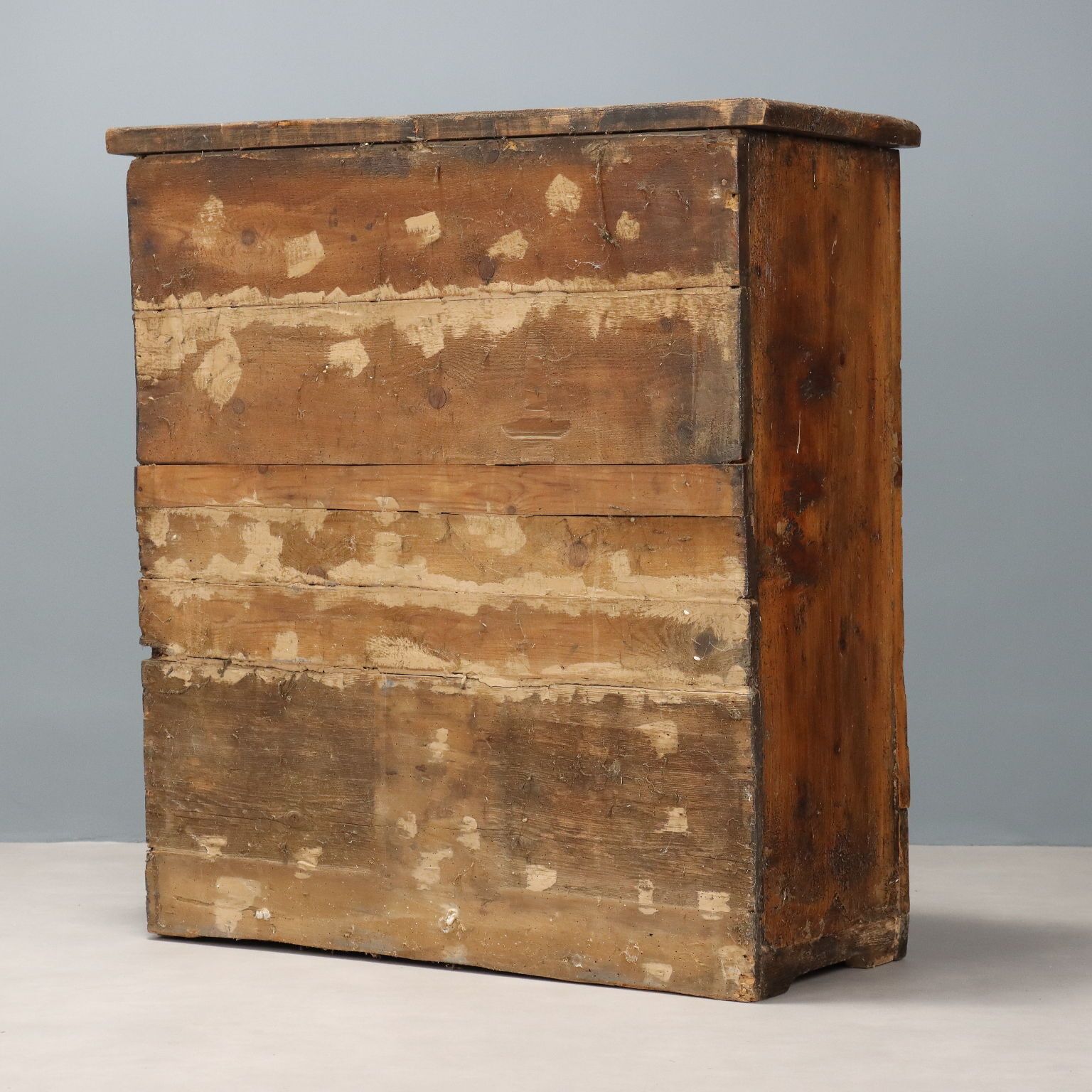 Antique Cabinet Walnut Painted Fir Restorations Italy XVII Century photo vintage