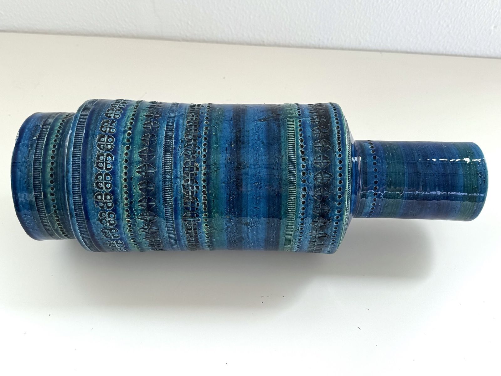 photo furniture Aldo Londi Xl Vase In Rimini Blue Decor For Bitossi, 1960s