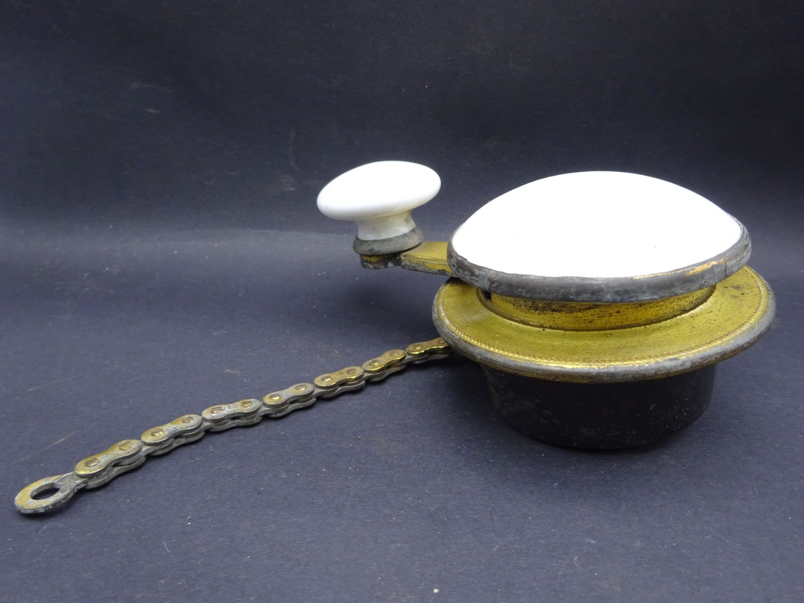 Original Antique Brass And Ceramic Servant/Butler Lever (Bl4) photo Home Fixtures