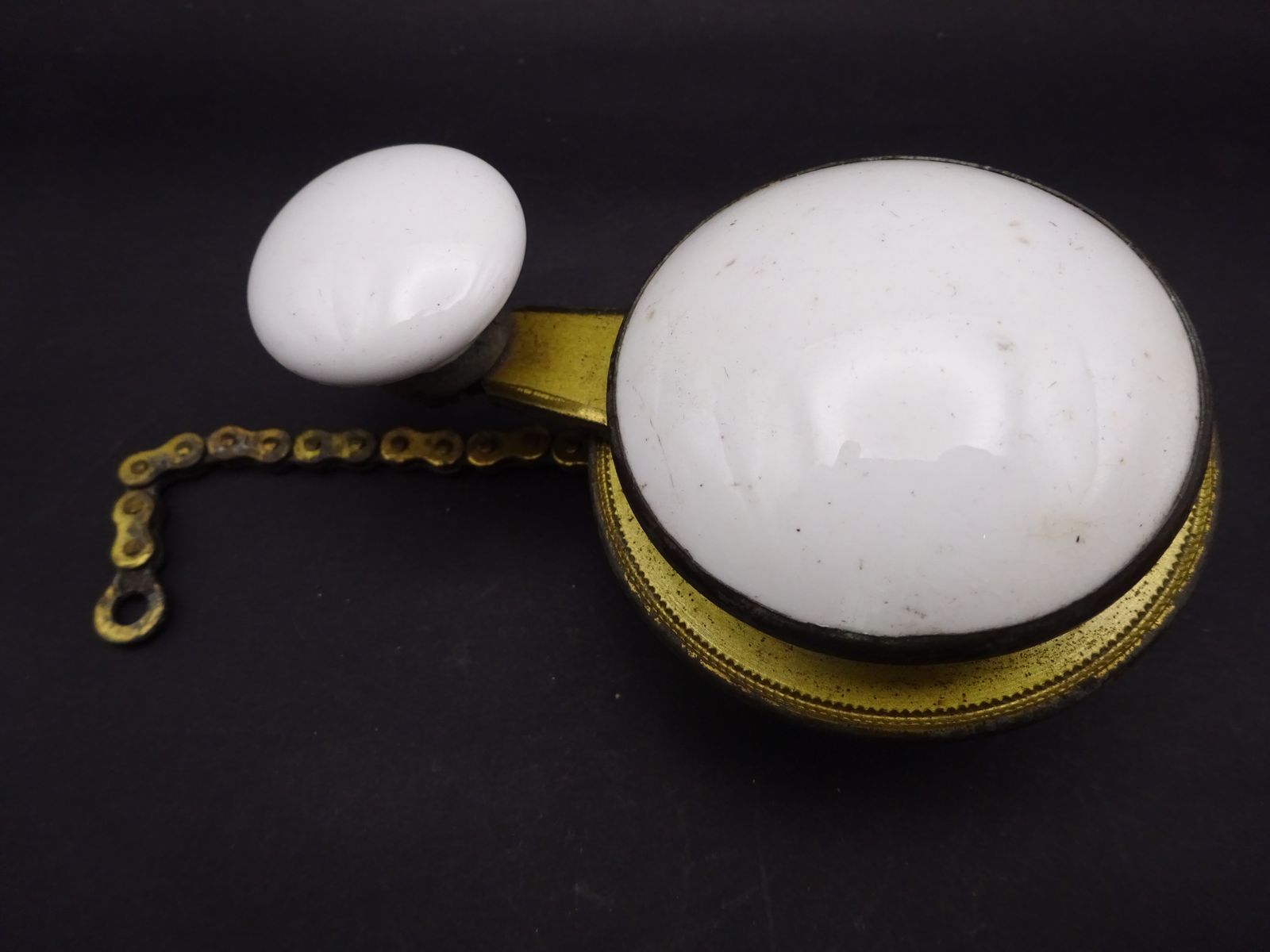Original Antique Brass And Ceramic Servant/Butler Lever (Bl4) photo buy
