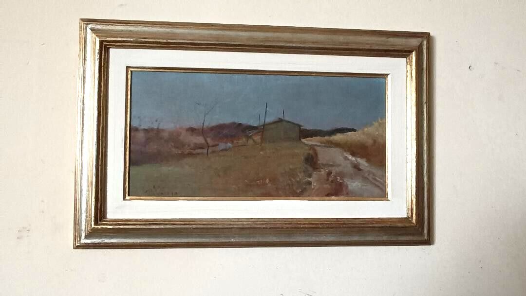 Oil Painting On Panel Landscape Arnaccio Pisa Bruno Loretti (Livorno 1940)