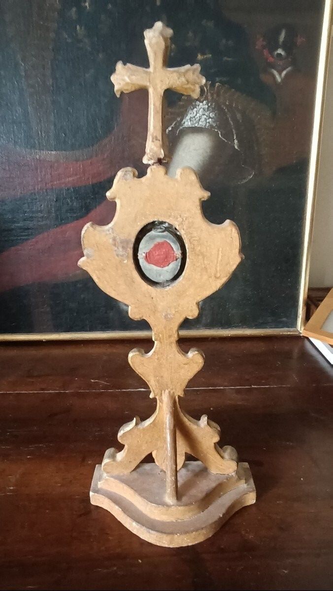 18th Century Gilded Wooden Relic Saint Lucia Relic photo Home Decor