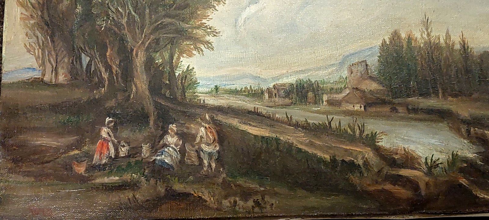 Oil On Canvas Painted Landscape Style Eighteenth Century Italy photo for sale