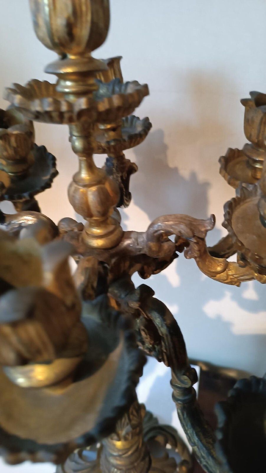 photo furniture Large Pair Of 19th Century Gilded Bronze Candlesticks
