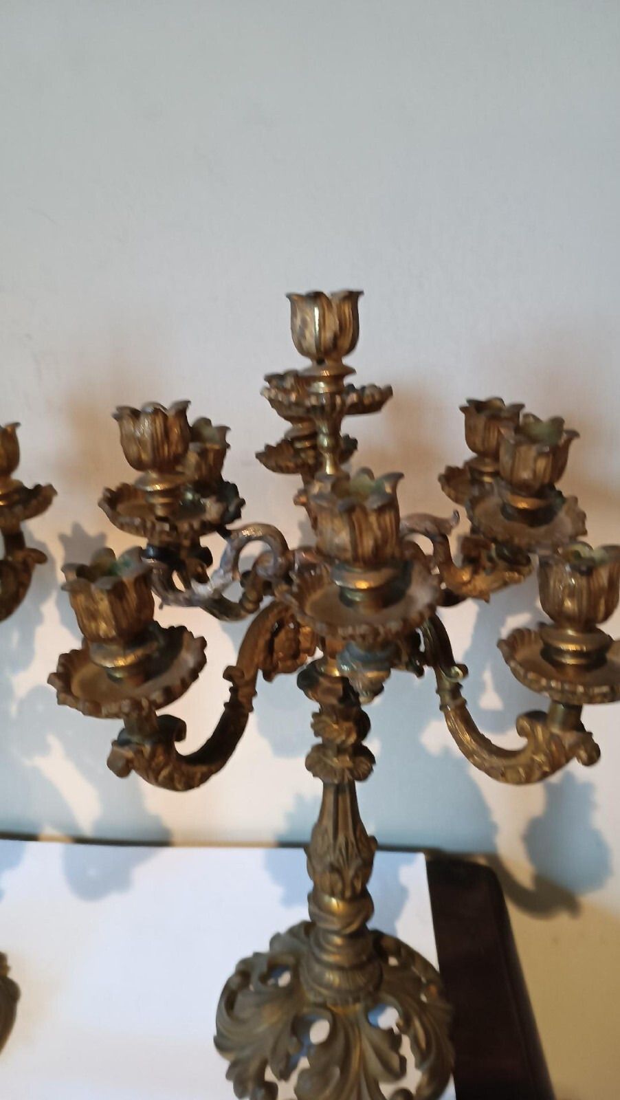 Home Decor Large Pair Of 19th Century Gilded Bronze Candlesticks photo