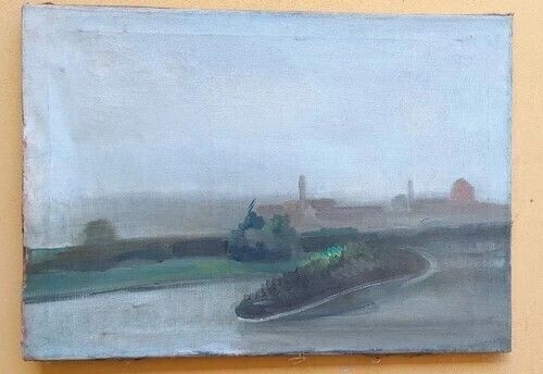 Oil Painting On Canvas View Florence San Frediano Primi 900