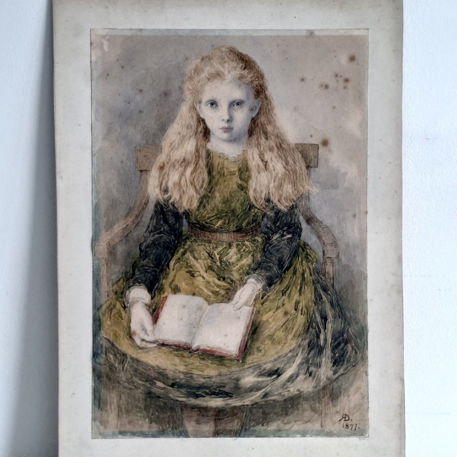 Richard Doyle Original Watercolour Painting Lady Victoria Leveson Gower 1877 photo furniture