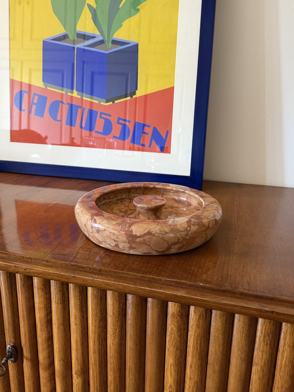Angelo Mangiarotti, Red Marble Centerpiece / Bowl, Knoll International Italy, 1970s photo 800.0