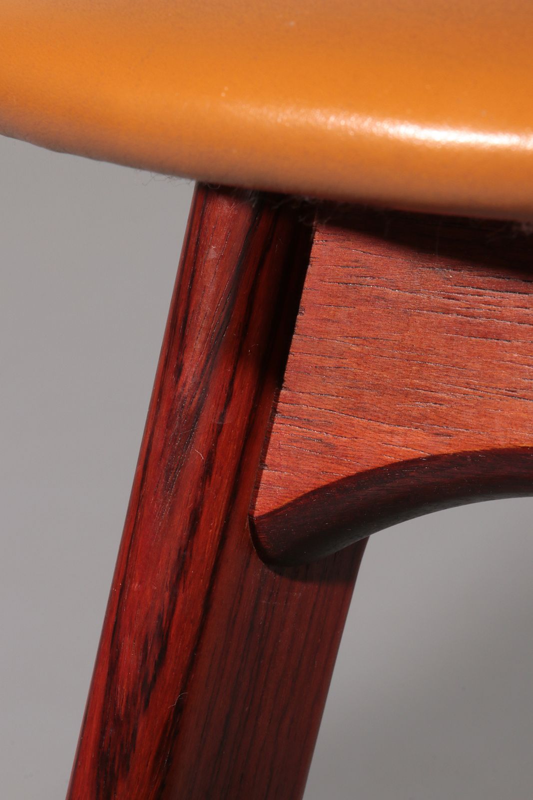 photo for sale Modern Danish Leather And Wood Model Od 61 Bar Stool By Erik Buch For Oddense Møbelfabrik, 1964