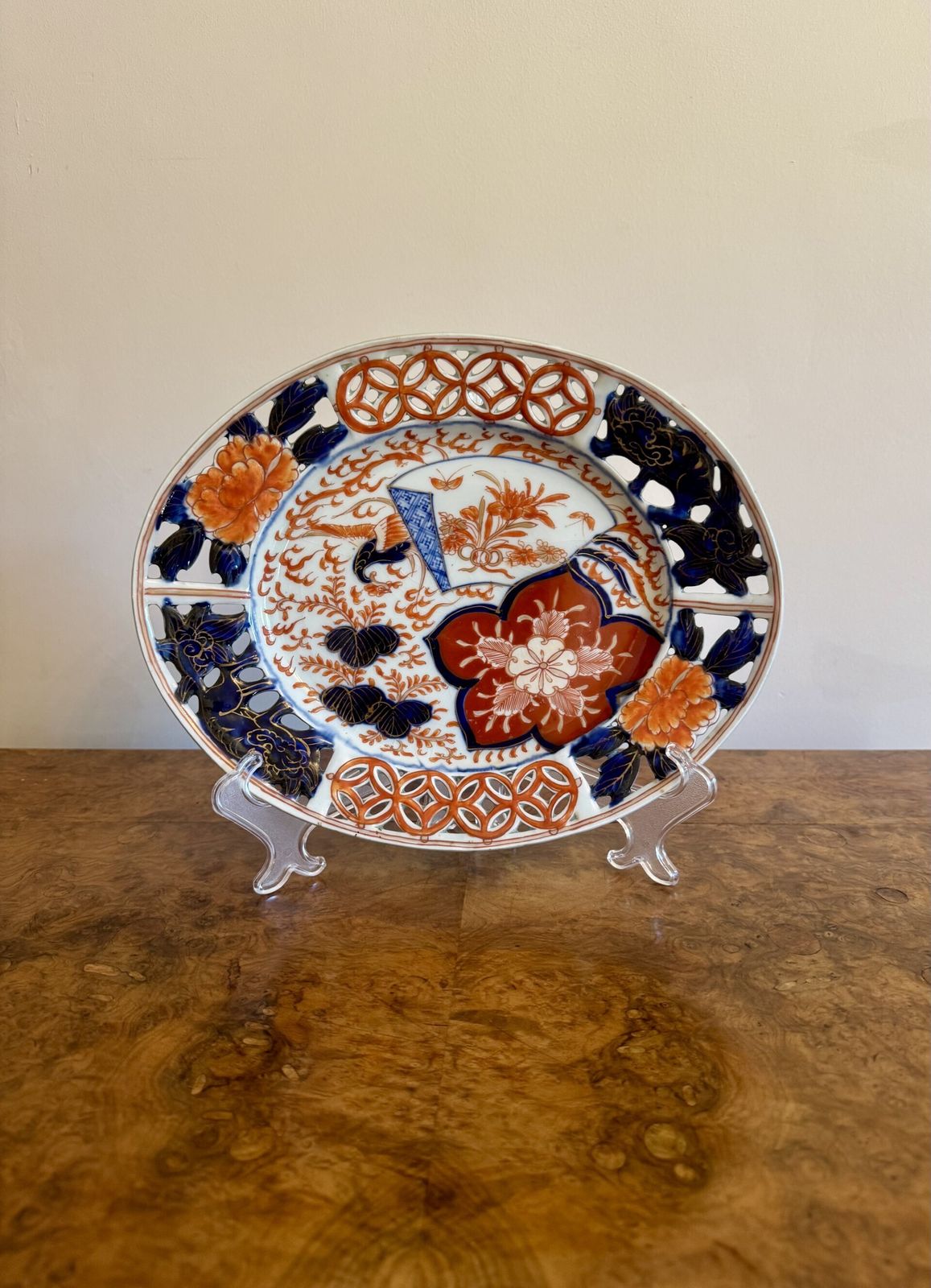 Unusual Quality Antique Japanese Imari Oval Plate photo furniture