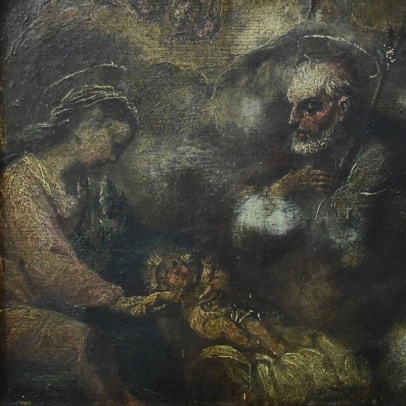 Painting “Nativity Scene” – Late 19th Century photo furniture