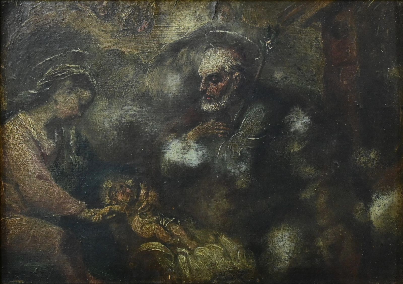 Painting “Nativity Scene” – Late 19th Century photo 360.0