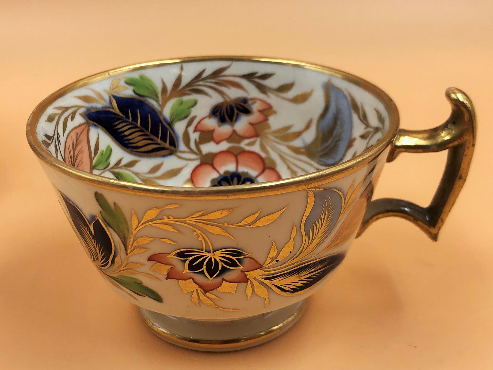 photo for sale Antique Job Ridgway China Grecian Shape Imari Tea And Coffee Trio. No. 2/141. C1810.