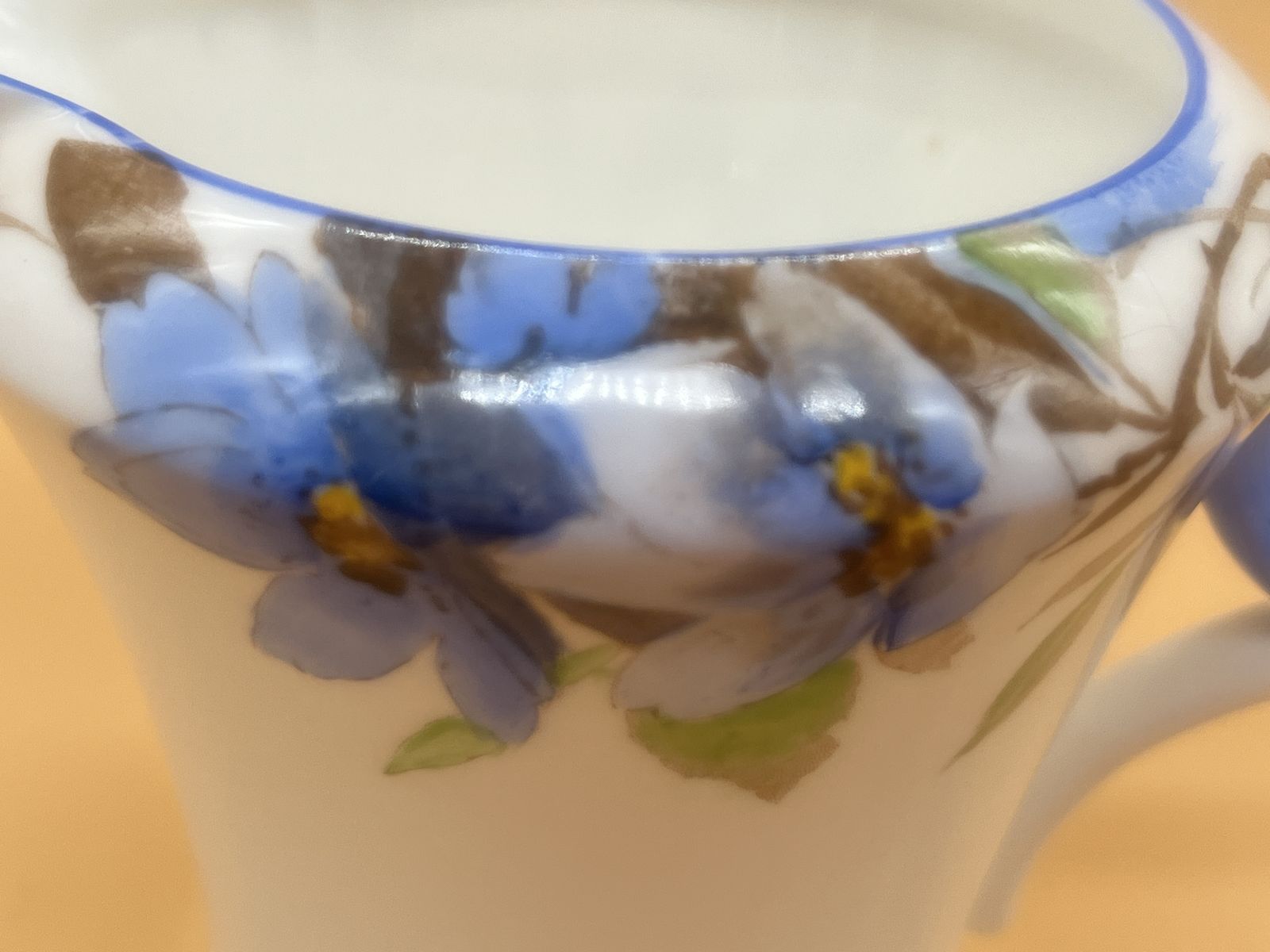 Shelley China Blue Syringa Regent Shape Creamer  / Milk Jug. 12025. Rd.756533.  C1932. photo Home Decor